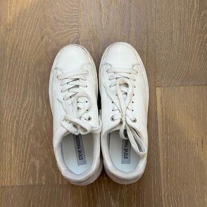 Steve Madden Classic White Lace-Up Sneakers